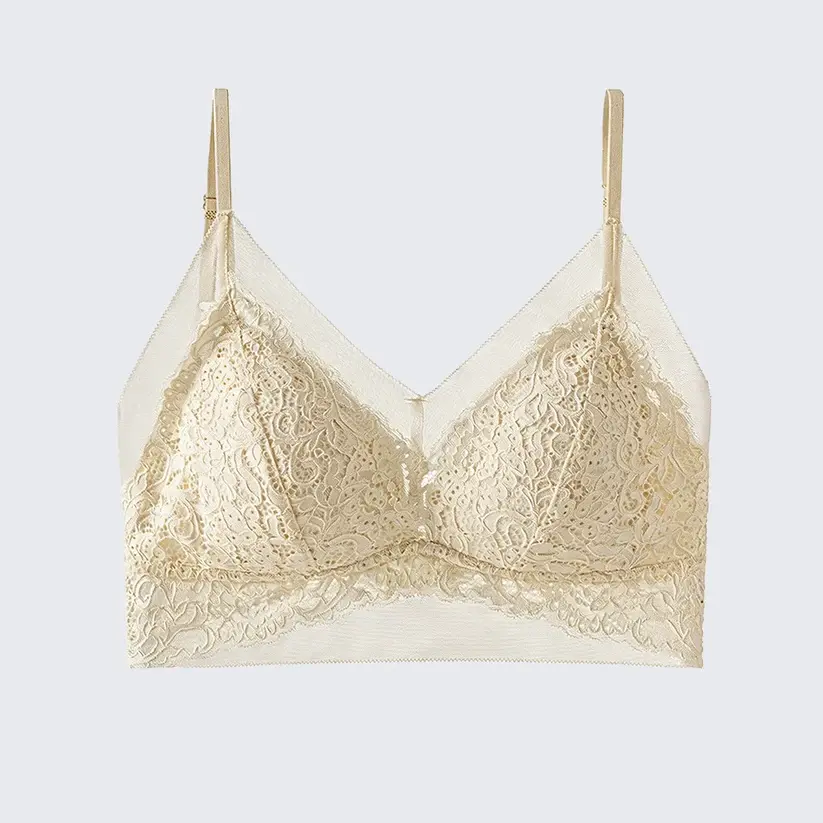 Mesh Lace U Back Camisole Built-in Bra Plus Size Padded Bralette