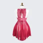 Sheer Fine Mesh Embroidered Babydoll Spaghetti Strap Lingerie