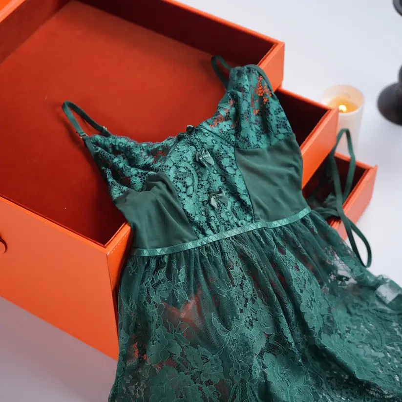 Spaghetti Strap Lace Babydoll Dress