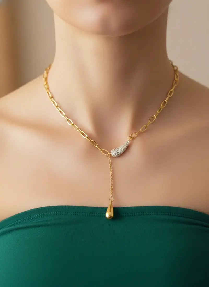 Elegant Drop Pendant Necklace N-75