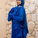 ELECTRIC BLUE SATIN DRESS ISDAL