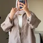 Stripped shirt كم مقلوب