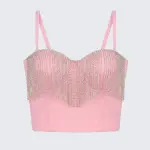 Rhinestone Tassel Chain Cami Corset Going Out Top
