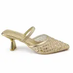 Elegant Embellished Mesh Heels C-83