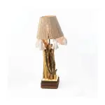 Handcrafted Rustic Bohemian Wooden Desk Lamp