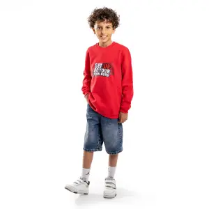 RED Sweatshirt with “ Get up.. ” Print 💗😎