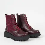 Boots leather with diamonds on the side – B-50