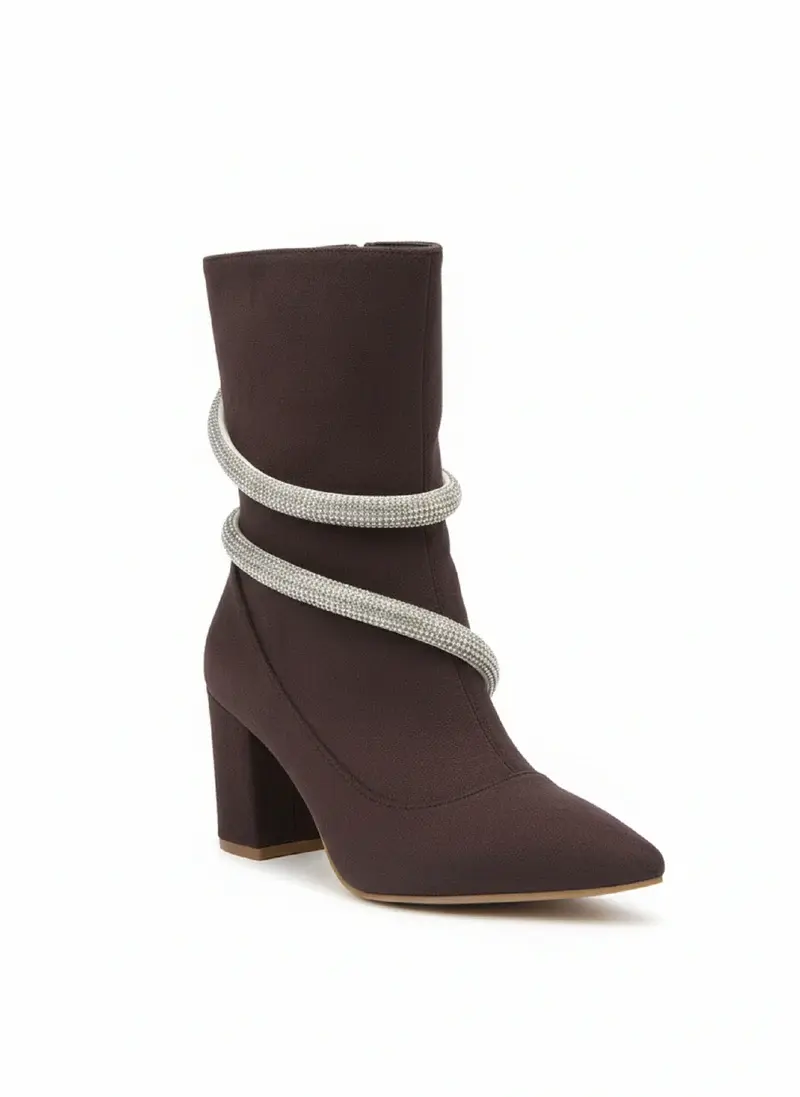 Boots with white belts wrap around it B-43