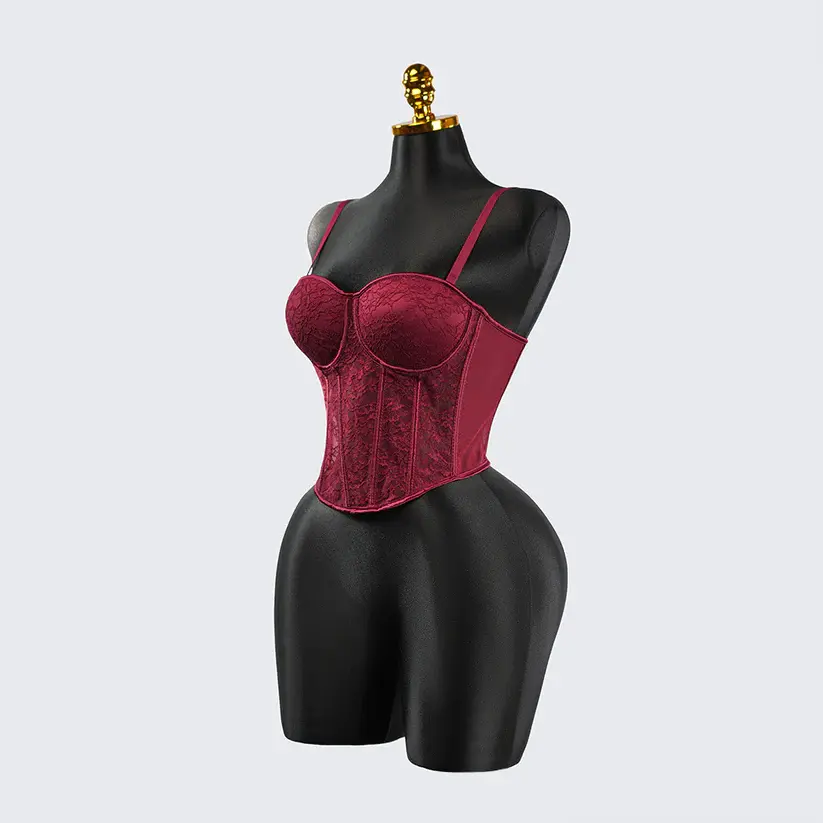 Red Floral Lace Sculpting Corset