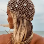 Nacre Shell Crochet Beanie