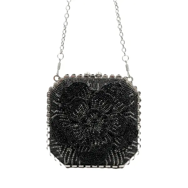 Camellia Floral Crystal-Embellished Evening Bag VS-63
