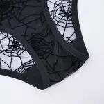 Plus Size Spider Web Sheer Push Up Full Bust Bra Panty Set