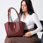 Minimalist Top-Handle Bag-marron