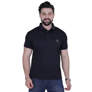 Black Pique Polo