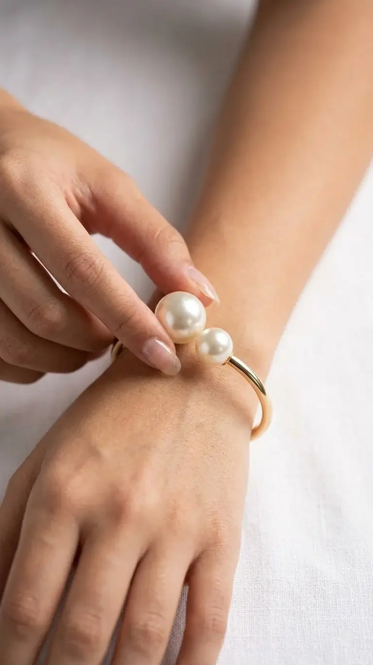 Elegant Double Pearl Bracelet BR-123