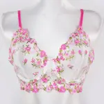 Rose Red Sheer Floral Print Bra and Panty Set