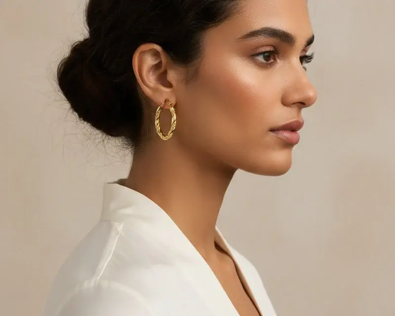 Twisted Hoop Stainless Steel Earrings EA-201