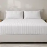 Agha Home Essential Comfort Microfiber Fitted Sheet Set White Stripe (3PCS)
