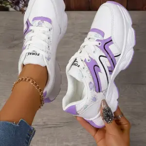 Casual Chunky Sneakers with Soft Graphics L-24