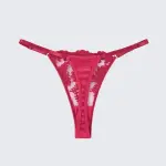Sexy Mesh Embroidered See-Through Bra Thong Lingerie Set