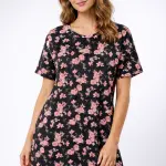 Floral Cotton Short Night Dress