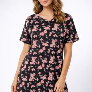 Floral Cotton Short Night Dress