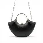 Silver Crescent Bag with Circular Handle VS-51