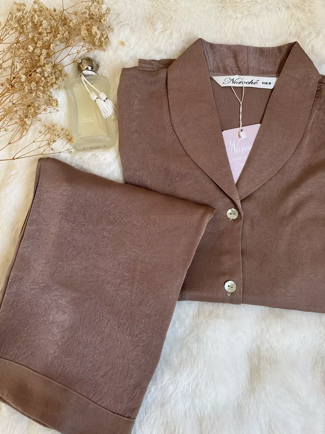 Mocha Crinkled Marble Effect pjs