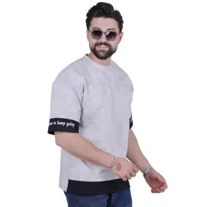Light Grey and Black Oversize T-Shirt