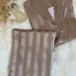 Nude striped jacquard pjs