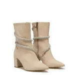 Boots with white belts wrap around it B-43