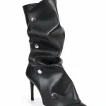 Modern Sculpted Folded Heel Boot B-51