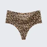 Women's Seamless Ice Silk Thong Underwear Leopard Print & Solid Color Panties