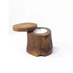 Natural Wooden Candle with Lid – Handmade Rustic Wooden Candle Holder