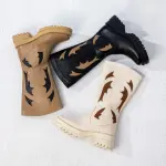 boot with a bold design mid heels B-42