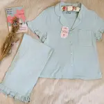 Powder Blue Ruffled Cotton Pajamas