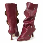 Modern Sculpted Folded Heel Boot B-51