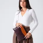 Chic Texture Clutch Bag-burgundy