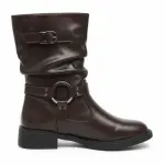 Ruched Boot with Metal Strap B-64