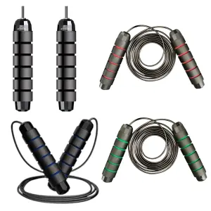 MD Stay Fit Professional Adjustable Jump Rope with Steel Wire Cable, Multiple Colours