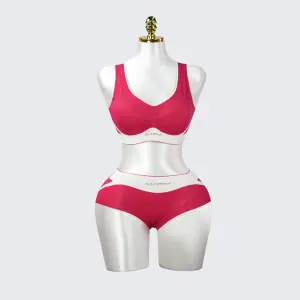 Plus Size Wireless Seamless Padded Bra Panty Set