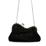 Black Sequin Bag with Metal Frame VS-52