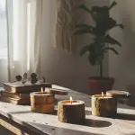 Natural Wooden Candles with an Artistic Touch Handmade Scented Candle for Warm & Elegant Homes