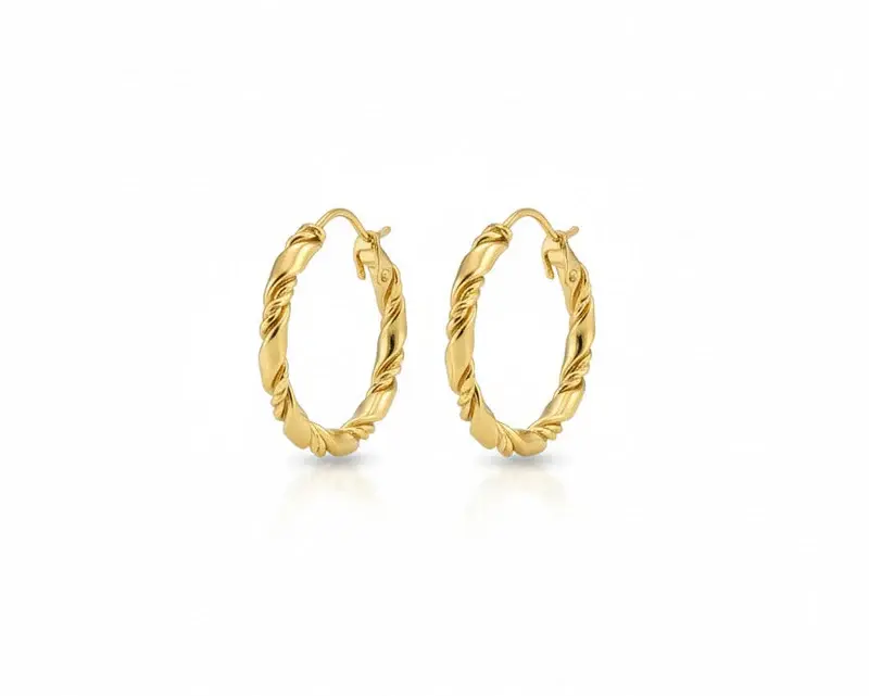 Twisted Hoop Stainless Steel Earrings EA-201