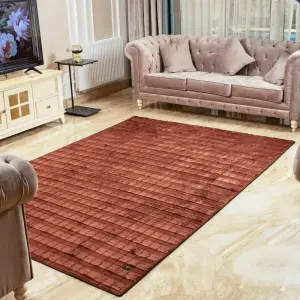 Square Velvet Rug - Brown