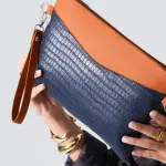 Chic Texture Clutch Bag-dark blue