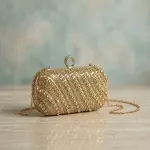 Beaded Handbag with Diagonal Stripes VS-49