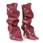 Modern Sculpted Folded Heel Boot B-51