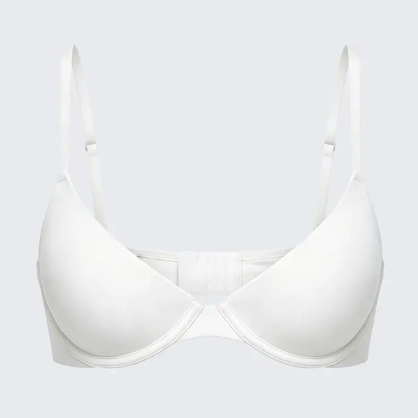 Seamless Soft Wire Plunge Bra Invisible Demi Push Up Bralette