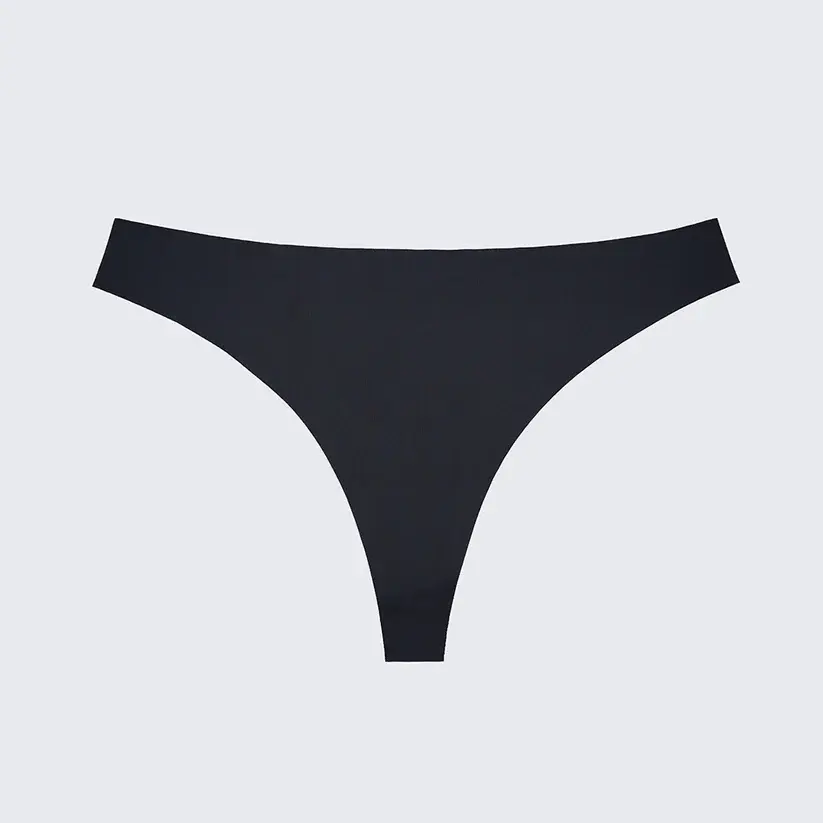 Seamless Ice Silk Low Rise Cotton Crotch Thong Panty